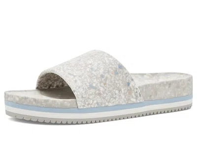 FLEKS EAST BEACH SLIDES PLATFORM DRESS SANDALS FADED DENIM :