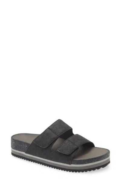 Fleks Riviera Cork Slide Sandal In Black