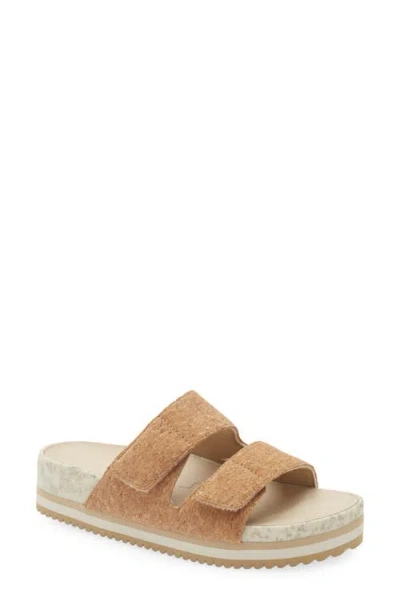 Fleks Riviera Cork Slide Sandal In Brown