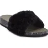 Fleks San Ysidro Genuine Shearling Slide Sandal In Black