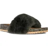 Fleks San Ysidro Genuine Shearling Slide Sandal In Green