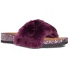 Fleks San Ysidro Genuine Shearling Slide Sandal In Purple