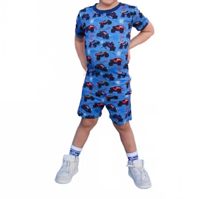 Fletch Kids' Boom 2 Piece Bamboo Shorts Pajama Set In Multi