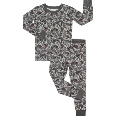 Fletch Kids'  Hidden Camo 2 Piece Pajama Set In Gray