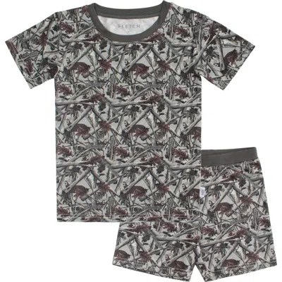 Fletch Babies'  Hidden Camo 2 Piece Shorts Set In Gray