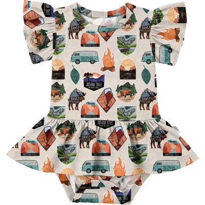 Fletch Babies'  Tiny Traveler Bodysuit Twirl In Animal Print