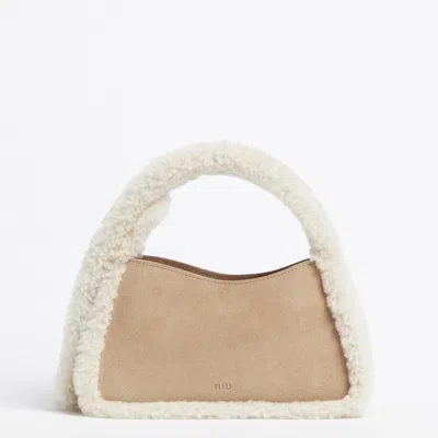 Fleu Women's Neutrals Pont  Shearling Sand Bag In Nude