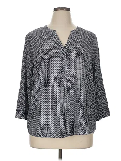 Pre-owned Fleur Bleue 3/4 Sleeve Blouse In Gray
