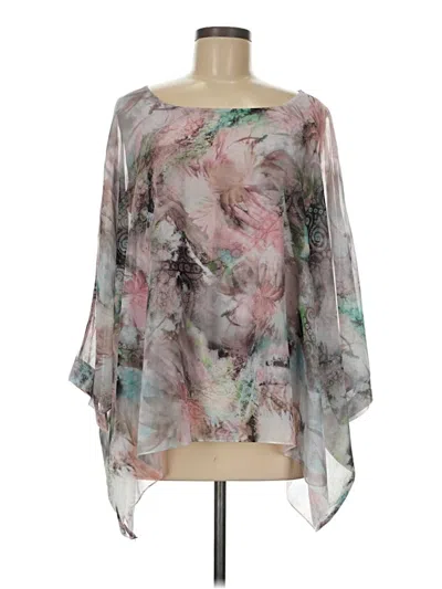 Pre-owned Fleur De Lis 3/4 Sleeve Blouse In Gray