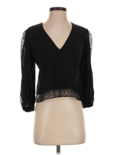 Pre-owned Fleur Du Mal 3/4 Sleeve Blouse In Black