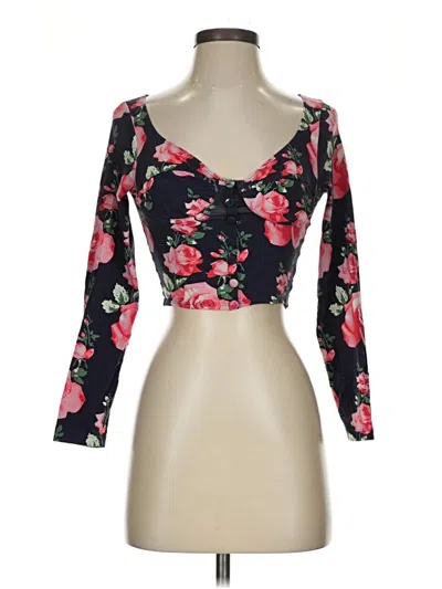 Pre-owned Fleur Du Mal 3/4 Sleeve Top Black Sweetheart Neckline Tops