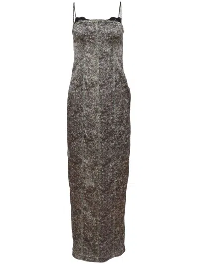 Fleur Du Mal Acid Wash Dress In Grey Acid Wash