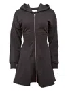 Fleur Du Mal Addie Hooded Zip-front Dress In Brown