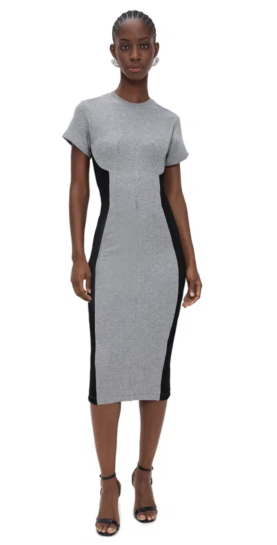 Fleur Du Mal Addie Midi Dress Medium Heather Grey In Gray