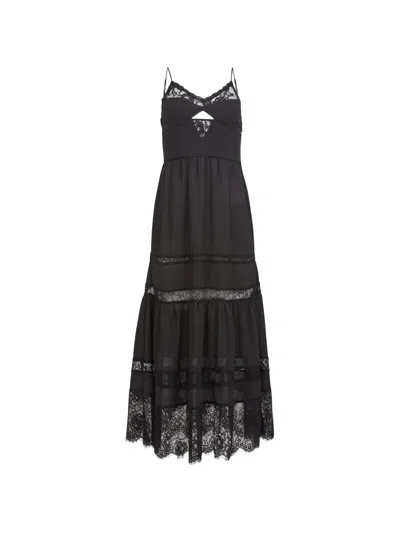 Fleur Du Mal Adeline Lace Maxi Dress In Black