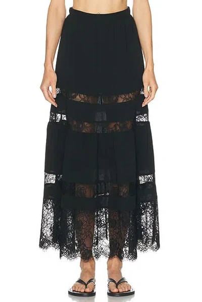 Fleur Du Mal Adeline Maxi Skirt In Black