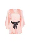 Fleur Du Mal Angel Satin Robe In Bleach Apricot