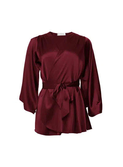 Fleur Du Mal Angel Sleeve Robe In Blood Red