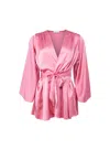 Fleur Du Mal Angel Sleeve Robe In Pink