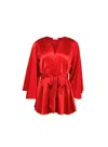 Fleur Du Mal Angel Sleeve Robe In Red