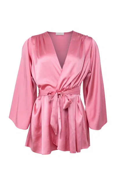 FLEUR DU MAL ANGEL STRETCH-SILK ROBE