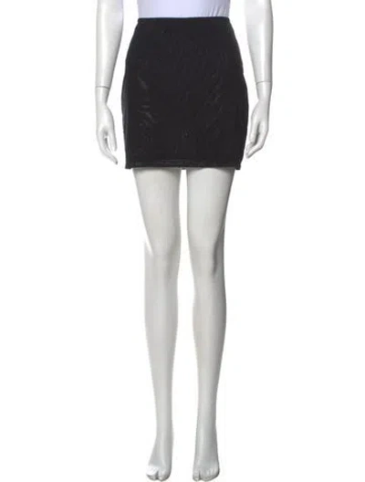 Pre-owned Fleur Du Mal Animal Print Mini Skirt In Black