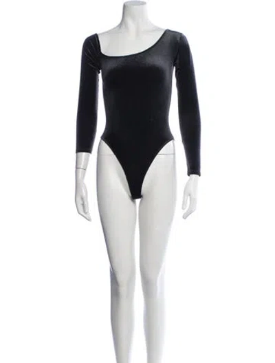 Pre-owned Fleur Du Mal Asymmetrical Long Sleeve Bodysuit