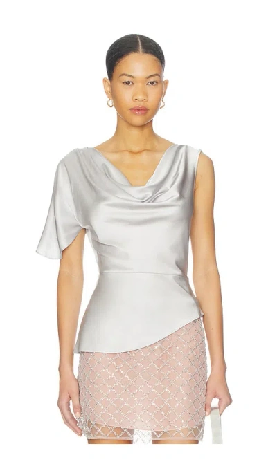 Fleur Du Mal Asymmetrical Silk Top In White