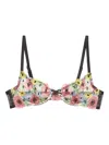 Fleur Du Mal Azalea Embroidered Underwire Bra In Black