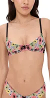 Fleur Du Mal Azalea Embroidered Underwire Bra In Black