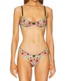 Fleur Du Mal Azalea Embroidery Bra In Black Multi In Multi