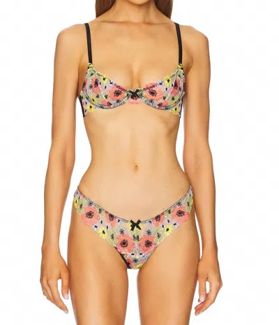 Fleur Du Mal Azalea Embroidery Bra In Black Multi