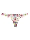 Fleur Du Mal Azalea Embroidery Thong In Pink