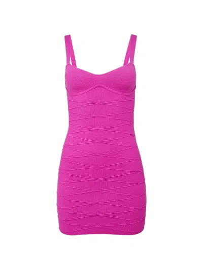 Fleur Du Mal Bandage Sweetheart-neck Mini Dress In Blue