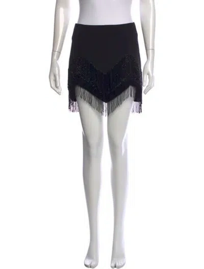Pre-owned Fleur Du Mal Beaded Accents Mini Skirt In Black