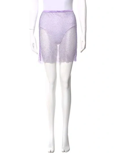 Pre-owned Fleur Du Mal Beaded Accents Mini Skirt In Purple