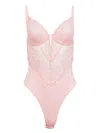 Fleur Du Mal Bianca Lace Bodysuit In Pink