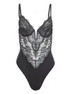 Fleur Du Mal Bianca Lace Bodysuit In Black