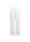 Fleur Du Mal Bianca Fringe Silk Pant In Ivory