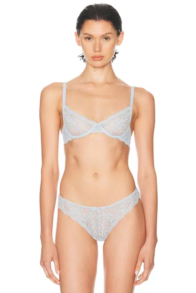 Fleur Du Mal Bianca Lace Underwire Balconette Bra In Gray