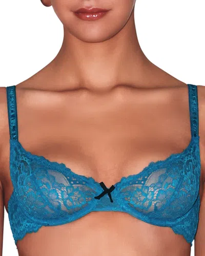 Fleur Du Mal Bianca Lace Balconette Bra In Blue