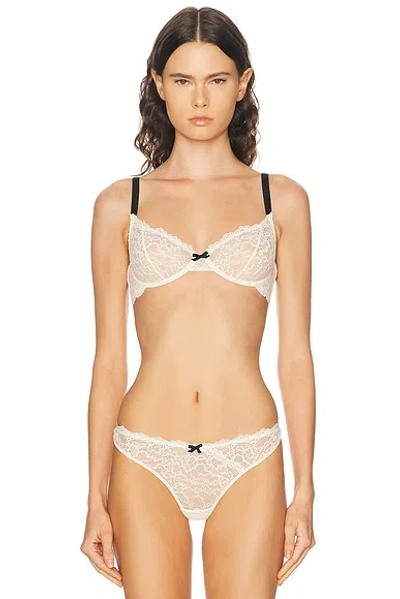 Fleur Du Mal Bianca Lace Balconette Bra In White