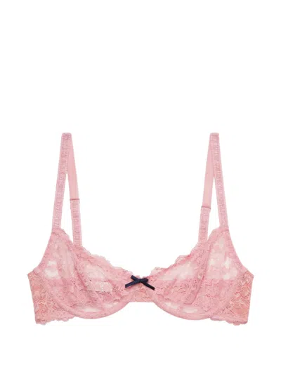 Fleur Du Mal Bianca Lace Balconette Bra In Pink
