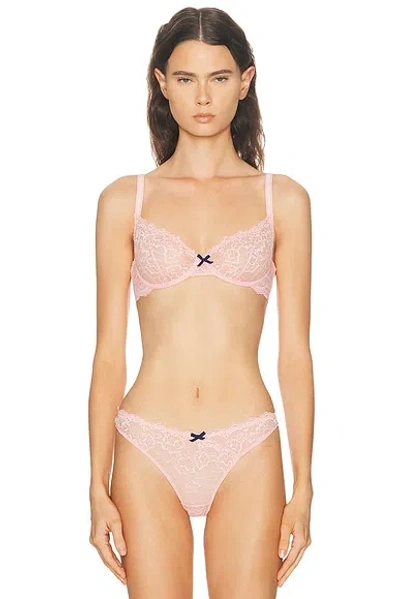 Fleur Du Mal Bianca Lace Balconette Bra In Pink
