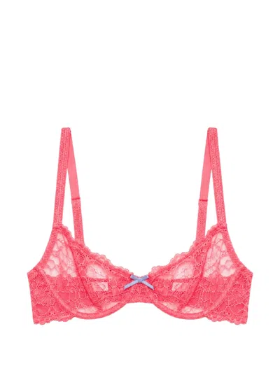 Fleur Du Mal Bianca Lace Balconette Bra In Brown