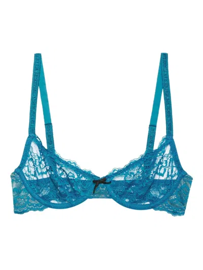 Fleur Du Mal Bianca Lace Bra In Blue