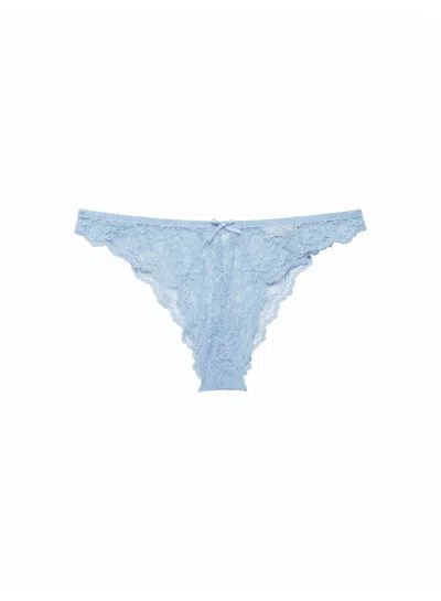 Fleur Du Mal Bianca Lace Cheeky In Blue