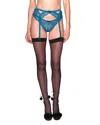 Fleur Du Mal Bianca Lace Garter In Blue