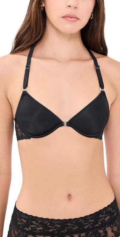 Fleur Du Mal Bianca Lace Spacer Racerback Bra Black