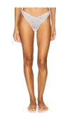 Fleur Du Mal Bianca Lace Thong In Blue